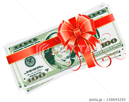 Dollar Bills with Ribbon and Bow 138643293