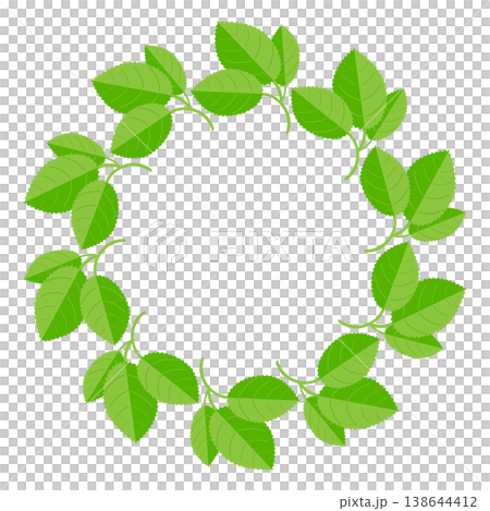 Rose leaf circular frame 138644412