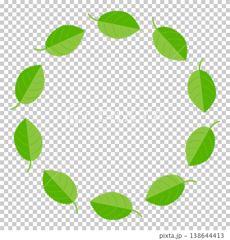 Rose leaf circular frame 138644413
