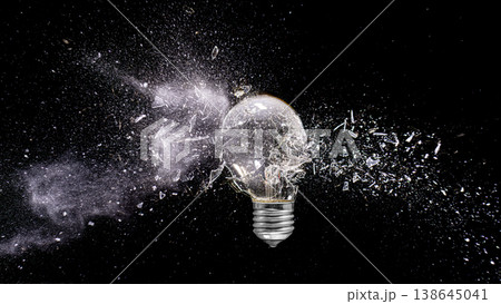 Breaking light bulb fragile idea concept 138645041