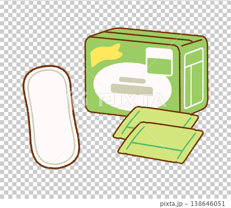 やさしいタッチの生理用品(おりものシート)イラスト|性教育・月経 やさしいタッチの生理用品(おりものシート)イラスト|性教育・月経 138646051