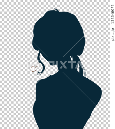 A woman sighing - silhouette 138646073
