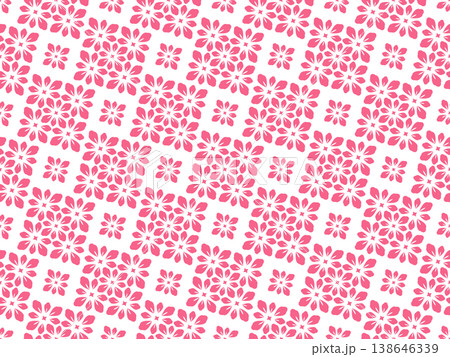 Flower geometric pattern. Seamless vector background. White and pink ornament 138646339
