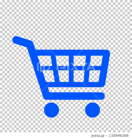 購物車圖示（藍色）代表購物或線上購物。 138646366