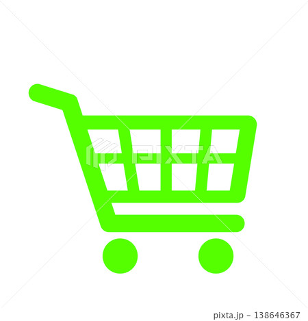 買い物や通販を表すショッピングカートアイコン(緑) 138646367