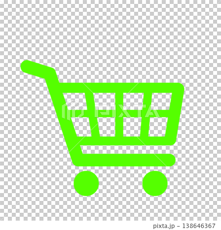 買い物や通販を表すショッピングカートアイコン(緑) 138646367