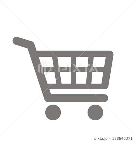 買い物や通販を表すショッピングカートアイコン(グレー) 138646371