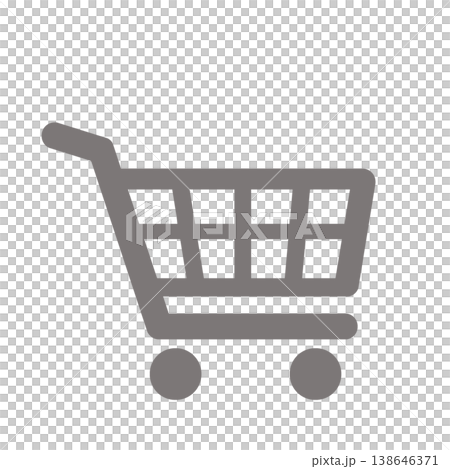 買い物や通販を表すショッピングカートアイコン(グレー) 138646371