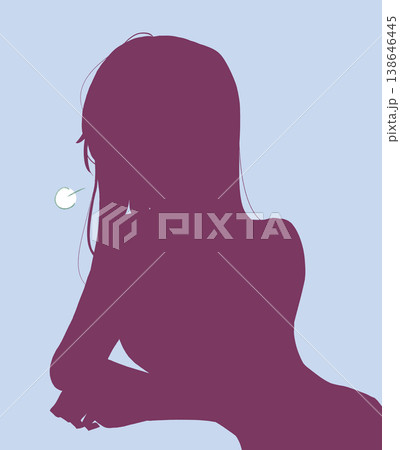 溜息をつく女性 シルエット 溜息をつく女性 シルエット 138646445