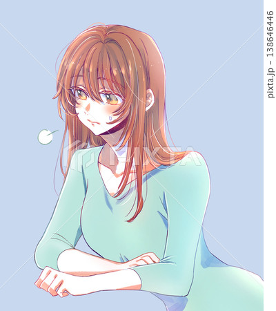 溜息をつく女性　汗 138646446