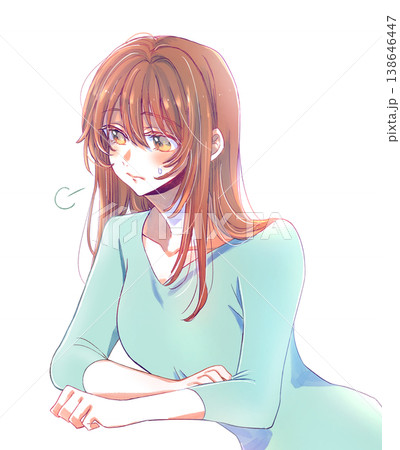 溜息をつく女性　汗 138646447