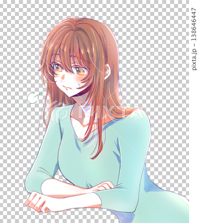 溜息をつく女性　汗 138646447