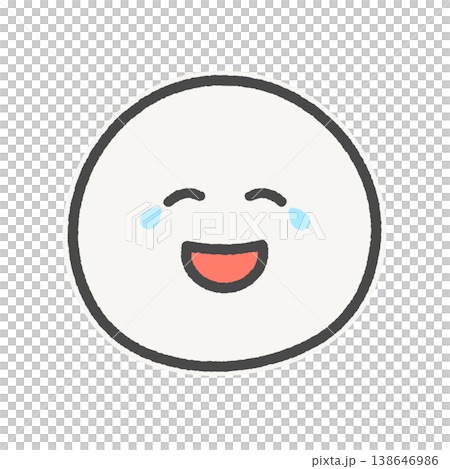 涙を流して笑う白い顔の感情絵文字アイコン - 笑い泣きや爆笑のかわいい手描きイラスト - 白フチ付き 涙を流して笑う白い顔の感情絵文字アイコン - 笑い泣きや爆笑のかわいい手描きイラスト - 白フチ付き 138646986