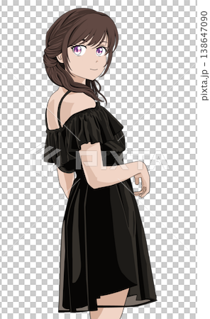黒いドレスの女性 黒いドレスの女性 138647090