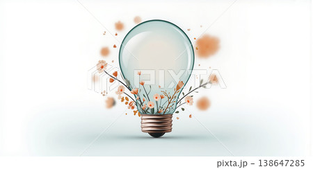 Delicate floral illustration. Airy studio scene featuring floral design and calming themes 138647285
