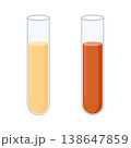 Urine sample tube set with a lid for diagnostics. Ketone and PH rapid test for ketogenic and alkaline diets. Vector illustration. 138647859