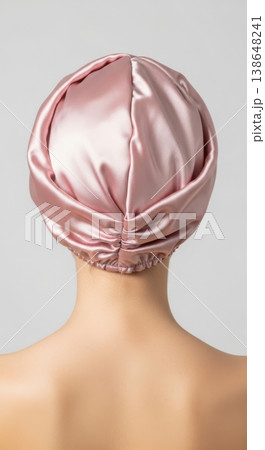 Elegant Silk Sleep Cap for Overnight Hair Protection and Hydration 138648241