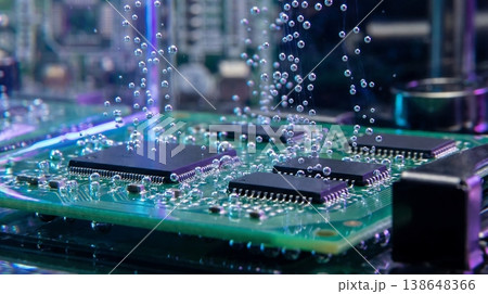 Abstract View of Computer Chips Submerged in...のイラスト素材 [138648366] - PIXTA