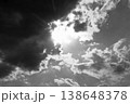 サンパウロの夏の雲と空　モノクロ 138648378