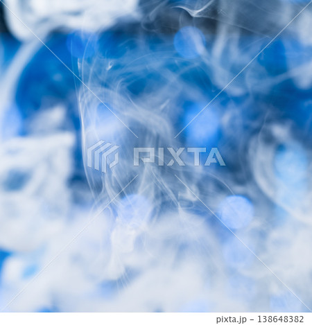 abstract white smoke on blue background 138648382