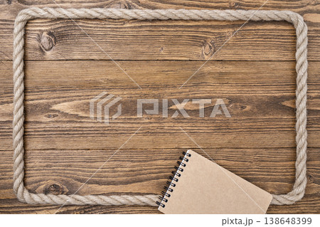wooden background rope frame notebook copy wooden background rope frame notebook copy 138648399