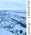 Breathtaking frozen Gullfoss waterfall canyon in winter, Golden Circle, Iceland. 138648768