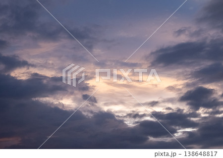 Beautiful sunset sky with cloud. 138648817