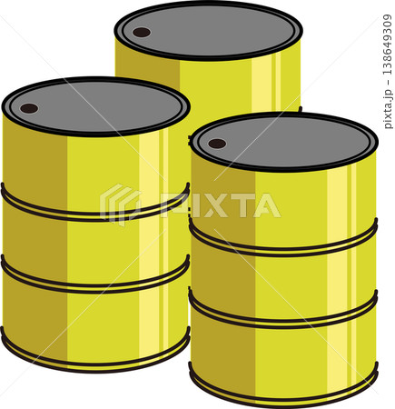 石油ドラム缶＿イエロー 138649309