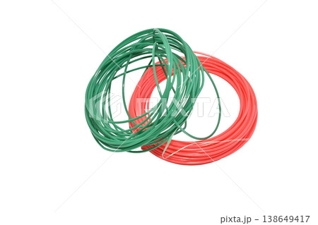 Plastic for 3D pen in green and red. 138649417