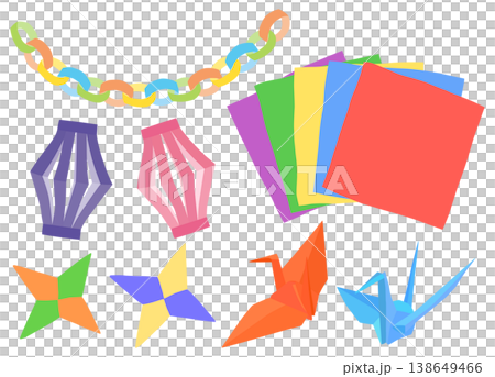 Origami illustration set (vector material) 138649466