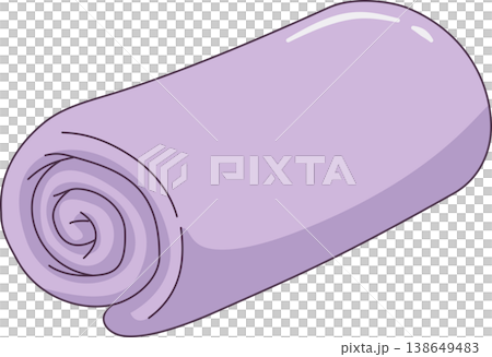 Cozy Rolled Pastel Purple Towel Illustration, Soft Lavender Cotton Towel for Spa and Bathroom Wellness, Minimalist Flat Graphic Isolated Cozy Rolled Pastel Purple Towel Illustration, Soft Lavender Cotton Towel for Spa and Bathroom Wellness, Minimalist Flat Graphic Isolated 138649483