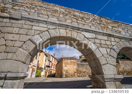 Segovia Aqueduct Archway: A Glimpse into Historic Spain 138650530