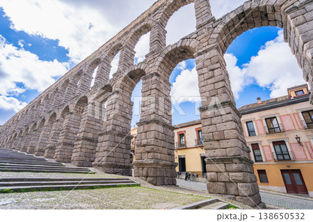Historic Roman Aqueduct of Segovia, Spain 138650532