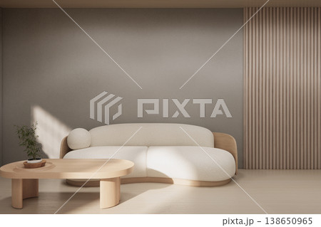 Mock up Sofa and decoration japanese on Modern room gray color tone interior modern japandi style.3D rendering Mock up Sofa and decoration japanese on Modern room gray color tone interior modern japandi style.3D rendering 138650965