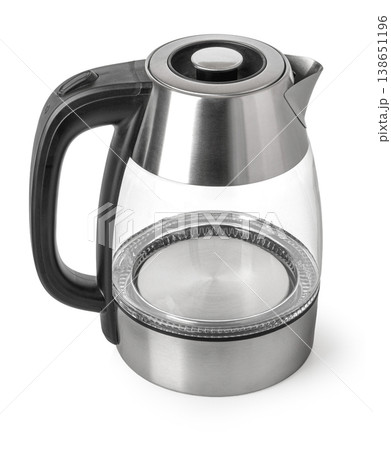 Modern glass electric kettle boiling water for hot drinks 138651196
