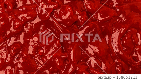 Red fruit jam texture background, sweet food concept Red fruit jam texture background, sweet food concept 138651213