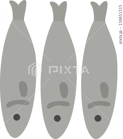Three fish simple flat icon set Three fish simple flat icon set 138651315