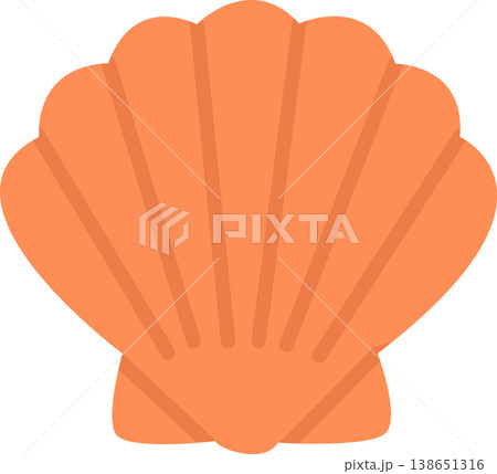 Orange scallop shell simple illustration Orange scallop shell simple illustration 138651316