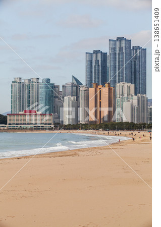 Busan, South Korea. Haeundae beach vertical photography 138651409