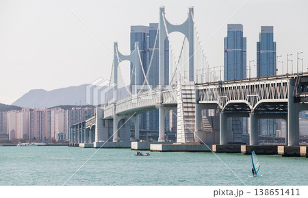 Gwangandaegyo or Diamond Bridge, Busan city, South Korea Gwangandaegyo or Diamond Bridge, Busan city, South Korea 138651411