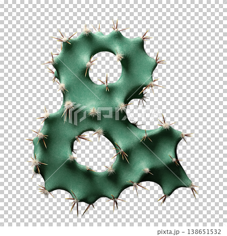 3D Wild Desert Cactus Ampersand with Sharp Spines 3D Wild Desert Cactus Ampersand with Sharp Spines 138651532
