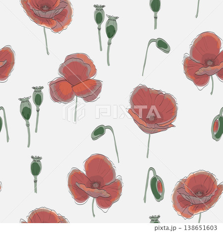 seamless pattern with tulips 138651603