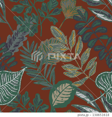 seamless pattern with autumn leaves seamless pattern with autumn leaves 138651618
