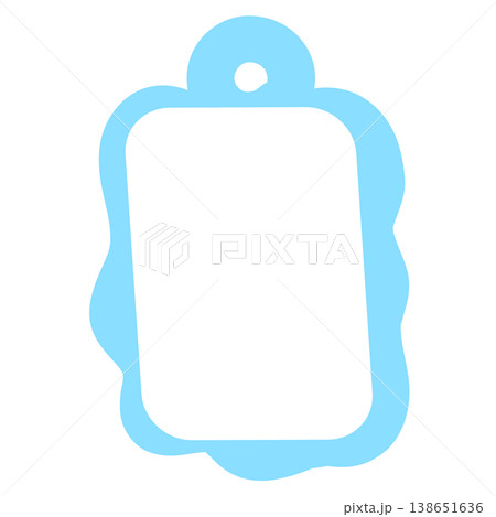 Cute blue doodle frame tag with scallop edge hand drawn rectangle shape border for kids scrapbooking Cute blue doodle frame tag with scallop edge hand drawn rectangle shape border for kids scrapbooking 138651636