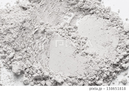 The texture of white cosmetic clay. The concept of cosmetic procedures or mud treatment. 138651818