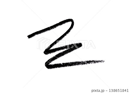 A black stroke from a cosmetic eyebrow pencil. Isolated on a white background. A black stroke from a cosmetic eyebrow pencil. Isolated on a white background. 138651841