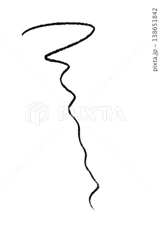 A black stroke from a cosmetic eyebrow pencil. Isolated on a white background. A black stroke from a cosmetic eyebrow pencil. Isolated on a white background. 138651842