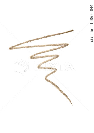 A brown stroke from a cosmetic eyebrow pencil. Isolated on a white background. A brown stroke from a cosmetic eyebrow pencil. Isolated on a white background. 138651844