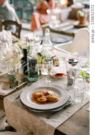 Elegant Breakfast Setting. Laidback Meal Display With Assorted Appetizers And Beverages 138652372