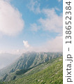 Serene Mountain Scenery. Tranquil Mountain Range Beneath Soft Dawn Clouds And Distant Summits 138652384